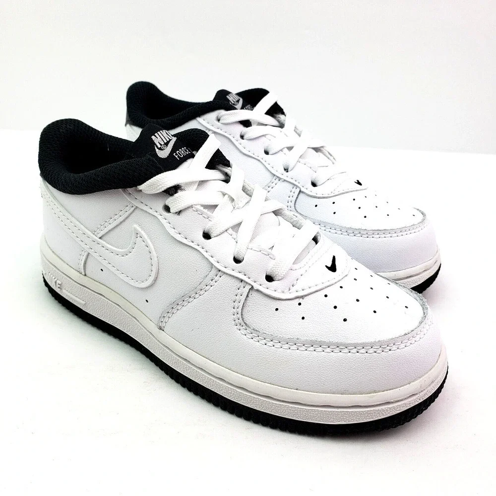 Nike Air Force 1 AF1 ESS Toddler Boys Size 8c White Black Low Sneaker Shoes